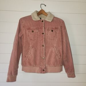 Women's Roxy Pink Corduroy Coat Size Small